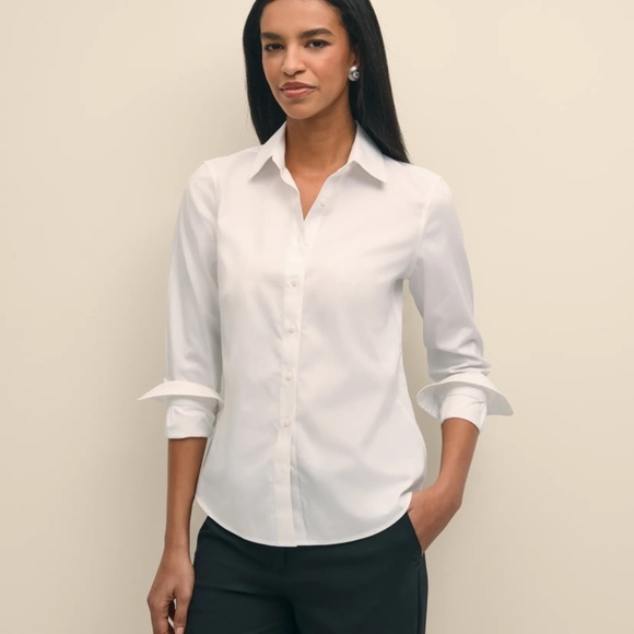 Brooks Brothers Fitted Non-Iron Stretch Supima® Cotton Dress Shirt $118 Sz 8 - Picture 1 of 4